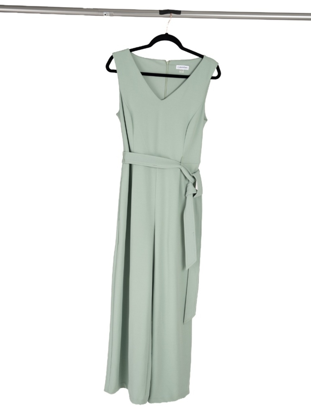 Calvin Klein size 8 sleeveless light green jumpsuit.